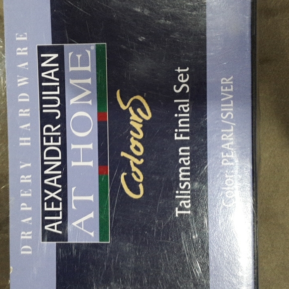 DRAPERY HARDWARE PEARL/SILVER Talisman Finial Set New In Box - Picture 6 of 6